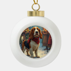 Adorno De Cerámica Tipo Bola Pintura de cantantes de villancicos de Navidad con