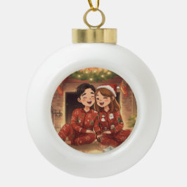 Adorno De Cerámica Tipo Bola Plaid Cozy Christmas Ornament | Rustic Holiday