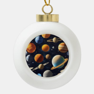 Adorno De Cerámica Tipo Bola Planetas del Espacio Exterior 2