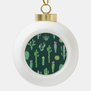 Adorno De Cerámica Tipo Bola Plantas Cactus: fondo vintage sin foco