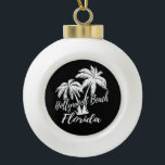 Adorno De Cerámica Tipo Bola Playa Hollywood Beach Florida Palm Trees Beach<br><div class="desc">Hollywood Beach Florida Palmeras Copo de Nieve Ornamento de Navidad</div>