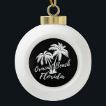 Adorno De Cerámica Tipo Bola Playa Ormond Beach Florida Palm Trees<br><div class="desc">Ornamento navideño de Ormond Beach Florida Palm Trees</div>