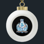 Adorno De Cerámica Tipo Bola Polar Plunge Ice Jump Funny Polar Bear Winter<br><div class="desc">Polar Plunge Ice Jump Funny Polar Bear Winter</div>