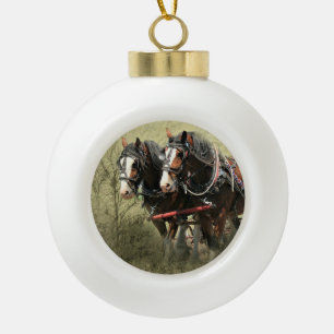 Adorno De Cerámica Tipo Bola Postal de Clydesdale Weathered Vintage