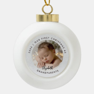 Adorno De Cerámica Tipo Bola Primer Navidad Abuelos País de las Maravillas Foto