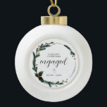 Adorno De Cerámica Tipo Bola Primer regalo de pareja personalizada de Navidad<br><div class="desc">Primera Navidad juntos Ornamento Personalizado Celebra tu primera Navidad como una pareja comprometida con un hermoso y significativo mantenimiento! Este adorno personalizado está diseñado para capturar la alegría y el amor de este hito especial.</div>