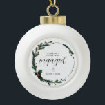 Adorno De Cerámica Tipo Bola Primer regalo de pareja personalizada de Navidad<br><div class="desc">Primera Navidad juntos Ornamento Personalizado Celebra tu primera Navidad como una pareja comprometida con un hermoso y significativo mantenimiento! Este adorno personalizado está diseñado para capturar la alegría y el amor de este hito especial.</div>