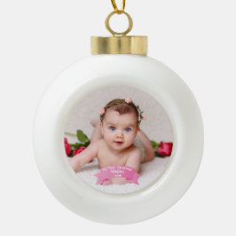 Adorno De Cerámica Tipo Bola Primera foto del navidad de la niña