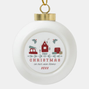 Adorno De Cerámica Tipo Bola Primera Navidad en la nueva familia Keepsake de ca