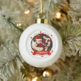 Adorno De Cerámica Tipo Bola Primera Navidad Floral de Navidad del bebé Foto
