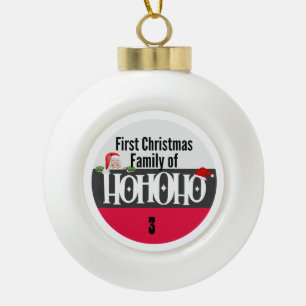 Adorno De Cerámica Tipo Bola Primera Navidad Ho Ho Ho familia de personalidades