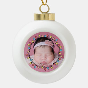 Adorno De Cerámica Tipo Bola Primeras navidades del bebé lindo