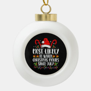 Adorno De Cerámica Tipo Bola Probablemente vea películas de Navidad desde julio