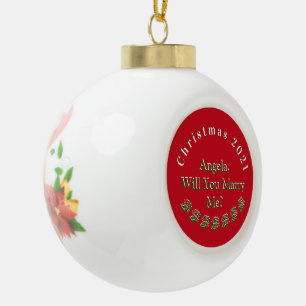 Adorno De Cerámica Tipo Bola PROPUESTA DE MATRIMONIO DE navidades EN CERAMIC BA