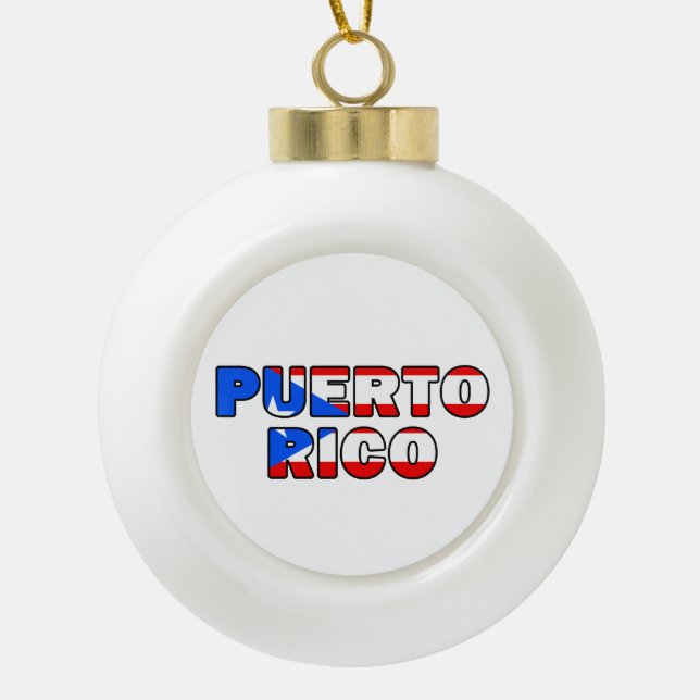 Adorno De Cerámica Tipo Bola Puerto Rico (Anverso)