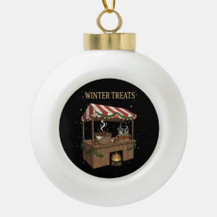 Adorno De Cerámica Tipo Bola Puesto de Mercado de Navidad de Delicias Acogedora