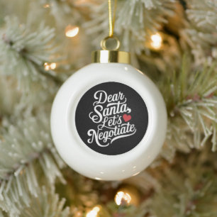 Adorno De Cerámica Tipo Bola Querido Santa Negociemos Regalo Divertido De Navid