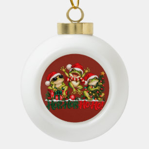 Adorno De Cerámica Tipo Bola Ranas divertidas de Navidad Saltar Saltar Jo Jo