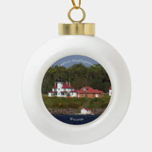 Adorno De Cerámica Tipo Bola Raspberry Island Lighthouse 2 ornamet