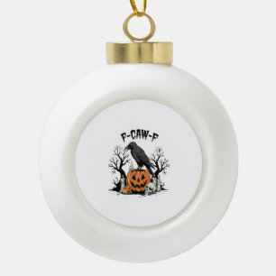 Adorno De Cerámica Tipo Bola Raven divertida, F-Caw-F, Raven de cráneo, cuervo