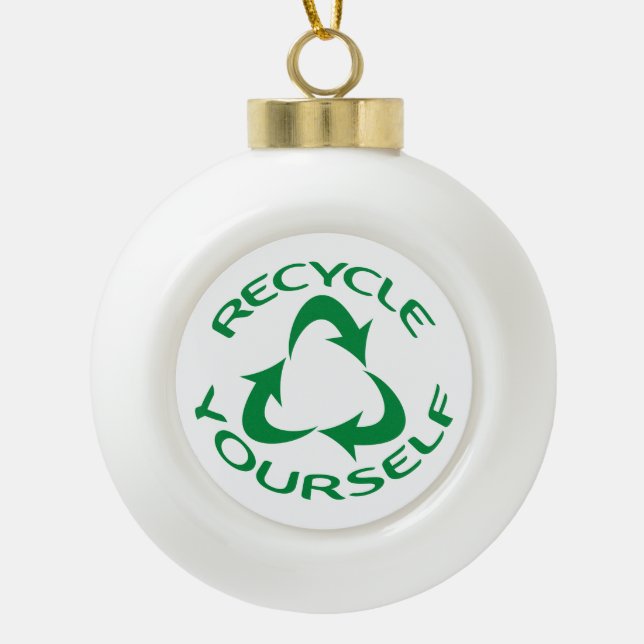 Adorno De Cerámica Tipo Bola Reciclarse (Anverso)