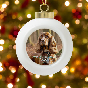 Adorno De Cerámica Tipo Bola Recuerdo de Cocker Spaniel Foto Personalizar