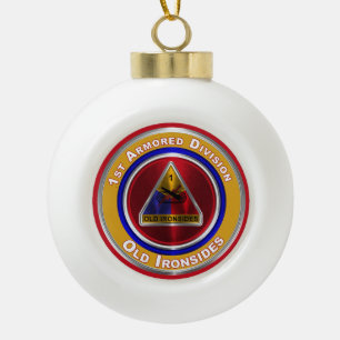 Adorno De Cerámica Tipo Bola Recuerdo de Navidad de la 1ª División Blindada
