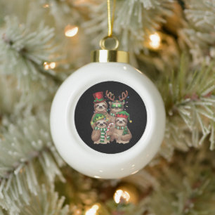 Adorno De Cerámica Tipo Bola Regalo de Navidad de perezoso Feliz Slothmas Amant
