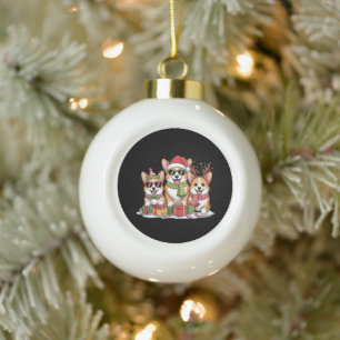Adorno De Cerámica Tipo Bola Regalo de Navidad para mamá amante de perros Corgi