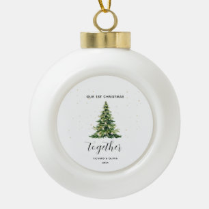 Adorno De Cerámica Tipo Bola Regalo de Navidad personalizado para la primera Na