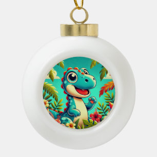 Adorno De Cerámica Tipo Bola Regalo de recuerdo de Navidad para niños con dinos