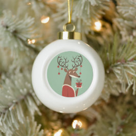 Adorno De Cerámica Tipo Bola Regalo de renos minimalistas Navidades regalo de v
