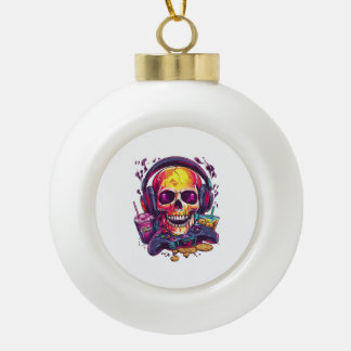 Adorno De Cerámica Tipo Bola Respawn Ready � Funny Gamer Skull