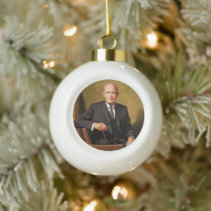 Adorno De Cerámica Tipo Bola Retrato de la Casa Blanca del presidente Dwight Ei