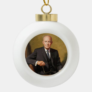 Adorno De Cerámica Tipo Bola Retrato de la Casa Blanca del presidente Dwight Ei