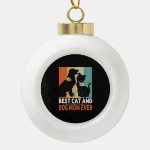 Adorno De Cerámica Tipo Bola Retro Cat Dog Mom Cat Mama Furmama Puppy Kitty Mot