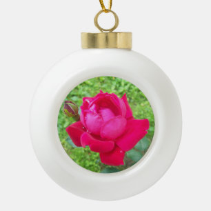 Adorno De Cerámica Tipo Bola Rosa En Bloom