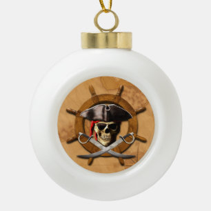 Adorno De Cerámica Tipo Bola Rueda alegre del pirata de Rogelio