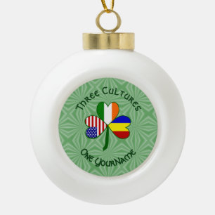 Adorno De Cerámica Tipo Bola Rumania Irlanda EE. UU. Trébol Bandera Personaliza