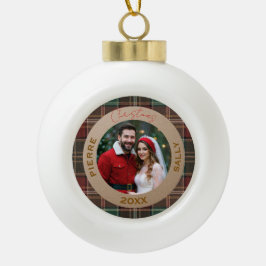 Adorno De Cerámica Tipo Bola Rustic Autumn Plaid