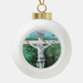 Adorno De Cerámica Tipo Bola Salvador Navidad Pascua Bautismo semana santa