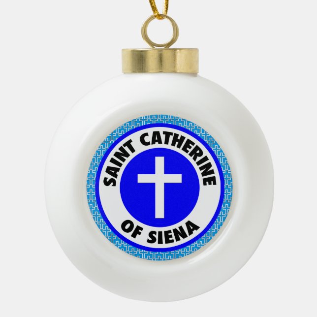 Adorno De Cerámica Tipo Bola Santa Catalina de Siena (Anverso)