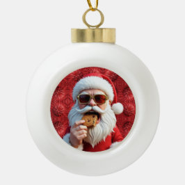 Adorno De Cerámica Tipo Bola Santa Claus genial