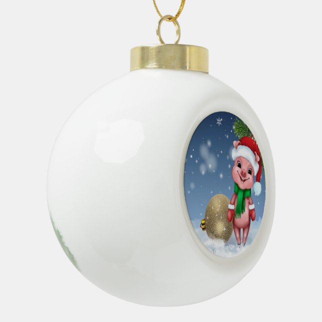 Adorno De Cerámica Tipo Bola Santa Cría (Izquierda)