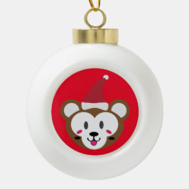 Adorno De Cerámica Tipo Bola ¡Santa Grizzly Navidades, pelota!