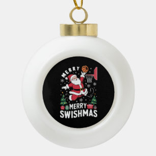 Adorno De Cerámica Tipo Bola Santa Navidades de Feliz Swishmas Jugando Balonces
