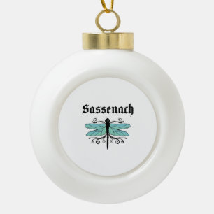 Adorno De Cerámica Tipo Bola Sassenach Dragonfly Outlander Amber Blue Gift Tee