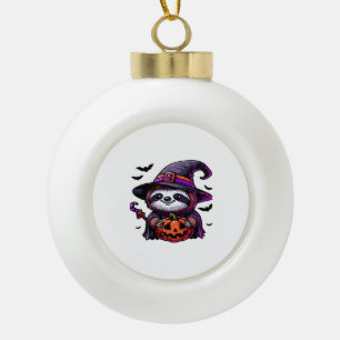 Adorno De Cerámica Tipo Bola Scary Halloween Sloth Witch Gorra disstume espeluz