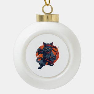 Adorno De Cerámica Tipo Bola Sigilo de gato ninja