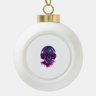 Adorno De Cerámica Tipo Bola Skull DJ Vibes